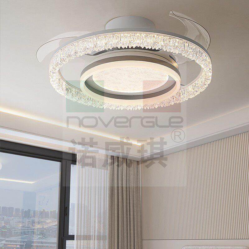 2025年新款吊扇灯家用客厅饭厅吸顶灯隐形主卧室LED护眼吊扇灯