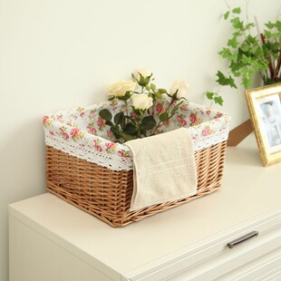 宜然家居收纳筐藤编田园 柳编收纳篮藤编脏衣篮柳编收纳筐储物箱