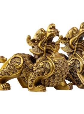 纯铜貔貅摆件铜皮丘一对镇宅招财聚财办公室家居客厅店铺开业礼品