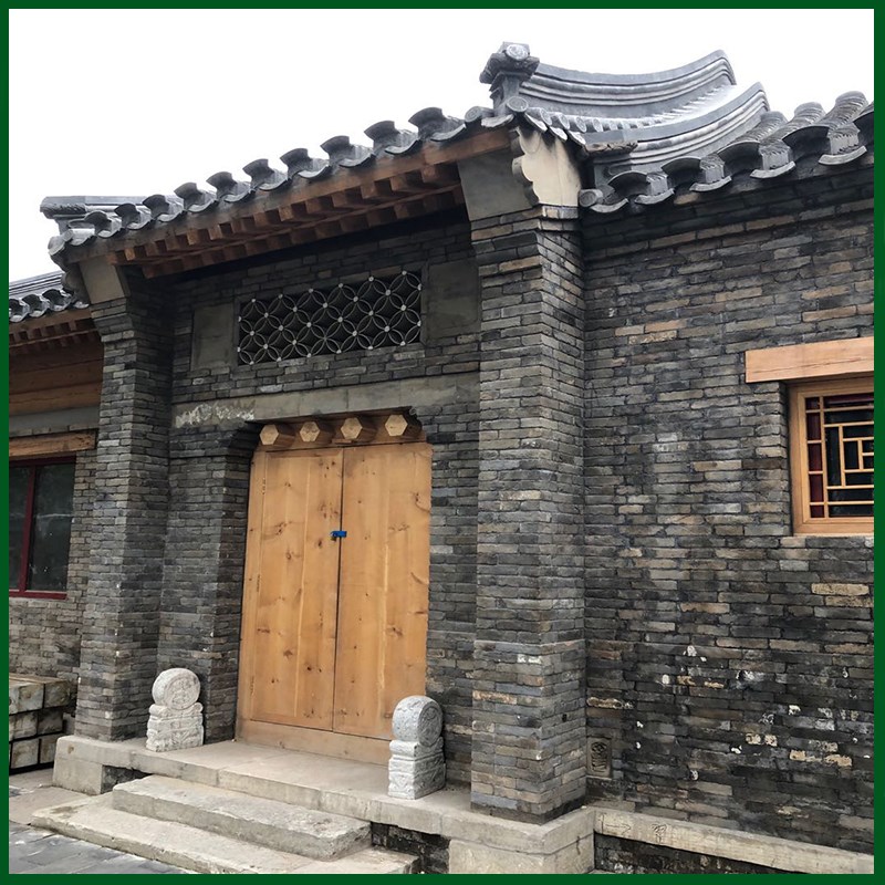 中式别墅古建墙砖 老青砖切片旧砖皮文化砖 仿古青砖外墙小青砖片