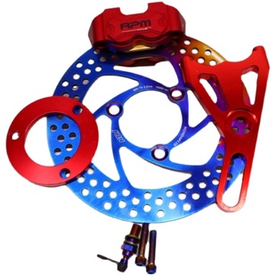 猴子改装后刹车220对四卡钳Y码rpm小辐射后碟刹套装电摩通用下泵