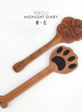 Midnight Diary 猫爪胡桃木拍子梅花留印情侣戒尺sp小圈实践道具