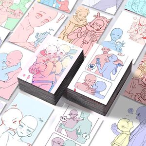 108张双人体结构速写简笔练习手账素材自粘贴diy装饰手机壳贴画