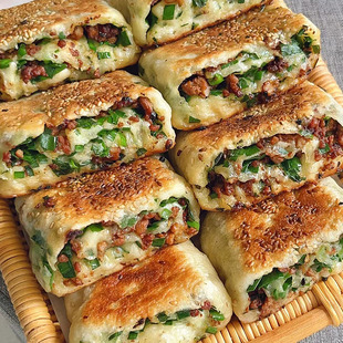 葱香酱肉发面饼馅饼煎饼韭菜速食营养懒人早饭早餐半成品速冻食品