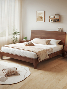 纯实木床全实木1米8双人大床出租房家用1米2单人1米5的排骨架床架