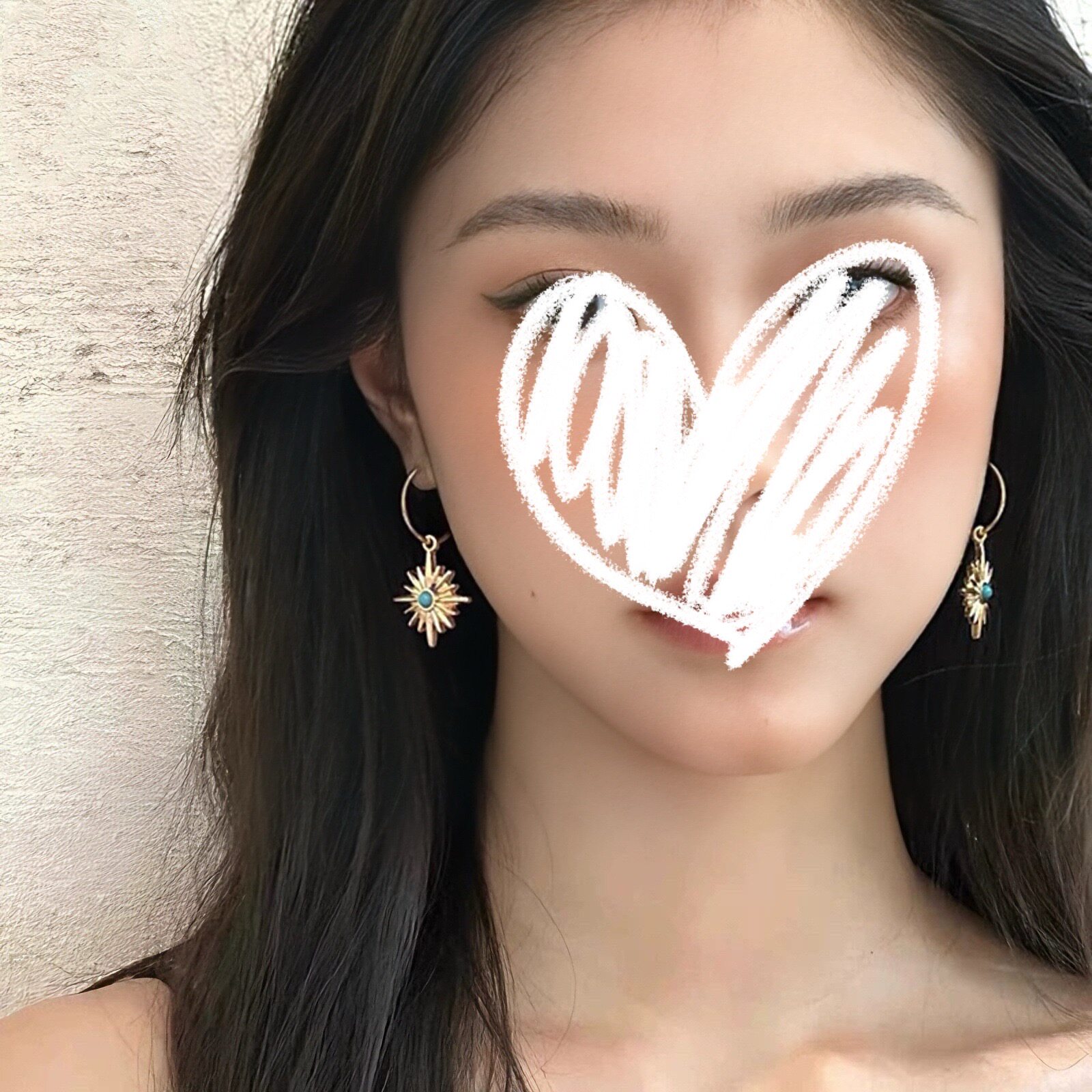 波西米亚太阳花蓝色八芒星耳环女复古民族风耳圈高级感耳饰