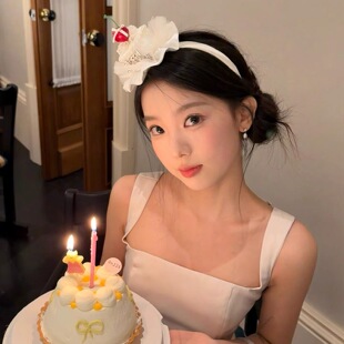 韩系可爱樱桃蛋糕发箍女生日派对氛围感拍照道具头箍公主风头饰