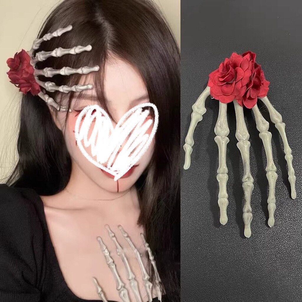 万圣节装饰cos骷髅边发夹