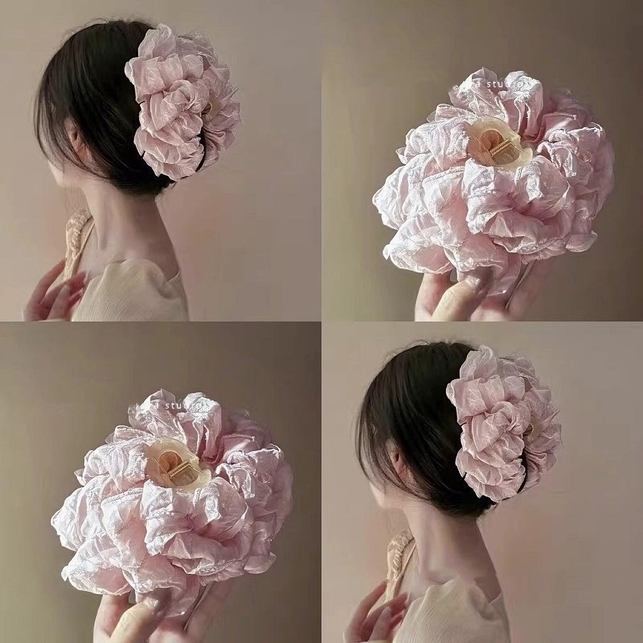 氛围花事!大号多层蝴蝶结抓夹!头饰超仙显发量鲨鱼夹盘发器发夹