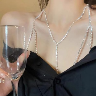 胸链欧美bodychain比基尼bikini锁骨链身体链饰品闪钻性感项链女