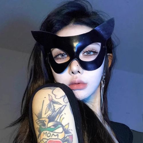 万圣节半脸猫女郎cosplay面具