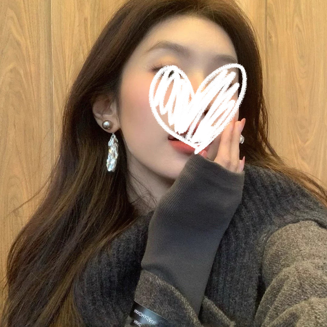 S925银针灰色珍珠麦穗耳环长款流苏耳环女秋冬轻奢小众设计气质