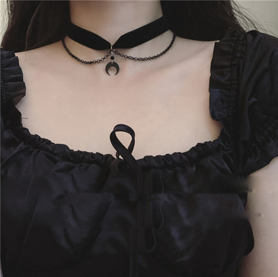 朋克风百搭暗黑系气质双层项链