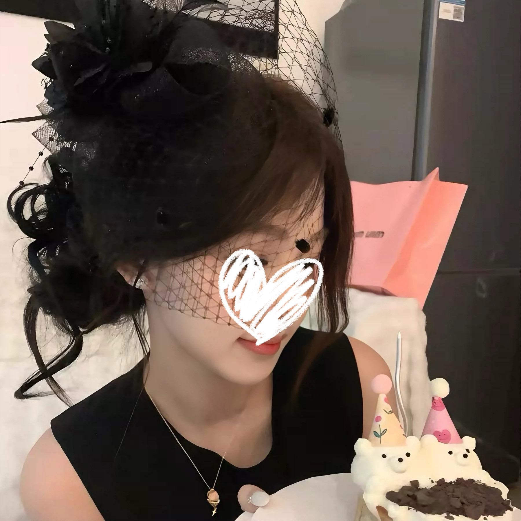 法式复古黑色网纱小礼帽头饰发夹生日拍照发饰女民国千金头纱帽子