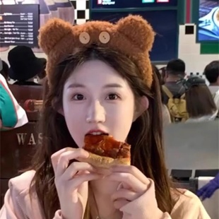 环球影城Tim小熊发箍女可爱卡通毛绒洗脸头箍迪士妮游玩拍照发卡