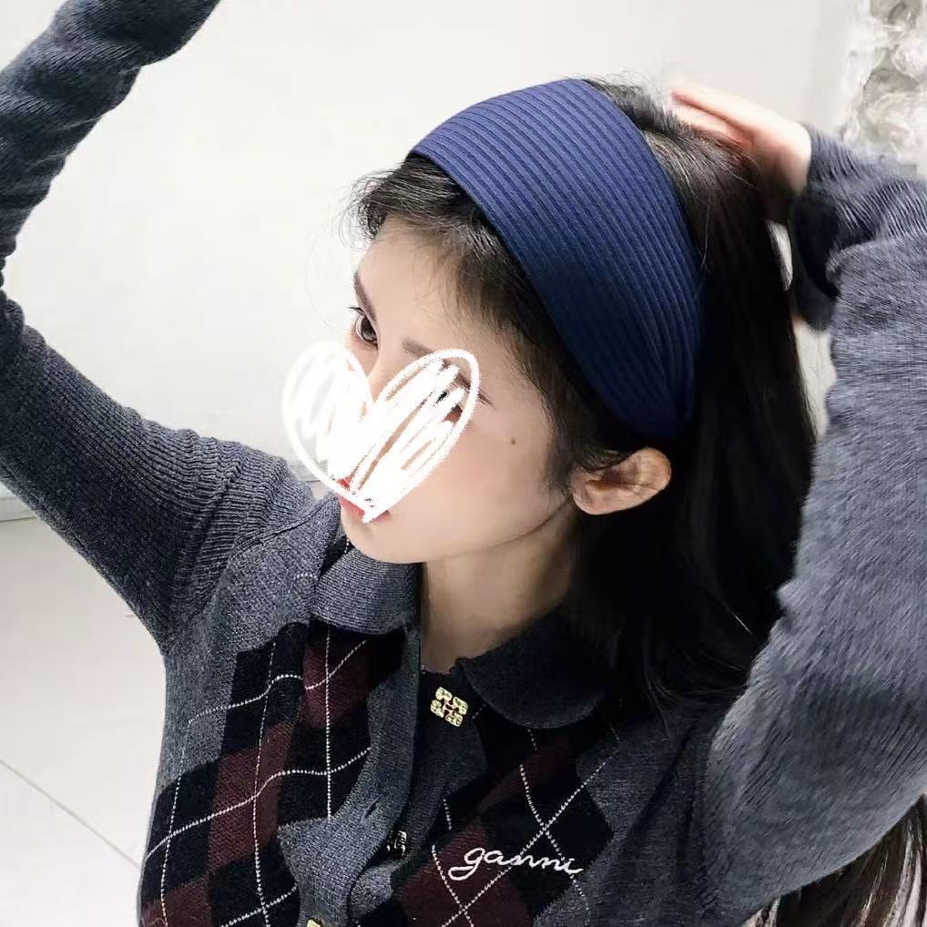 鞠婧祎同款纯色针织加宽发箍