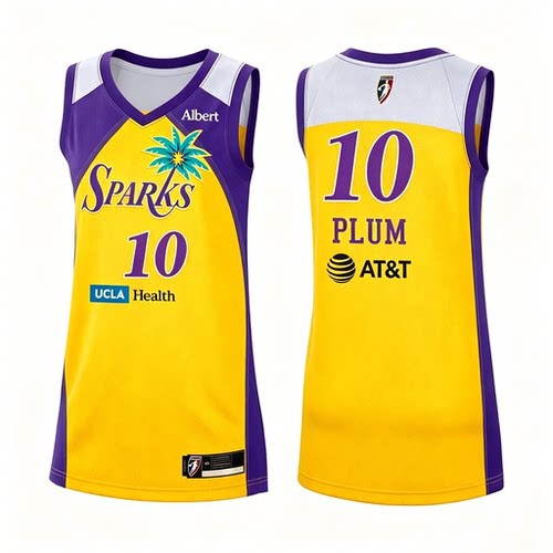 定制WNBA女篮2026洛杉矶火花队普拉姆马丁帕克伯雷尔比赛速干球衣