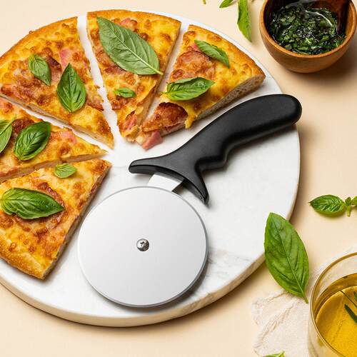 现货不锈钢披萨刀滚轮刀介饼器切面滚刀切割刀厨房家用pizza滚轮