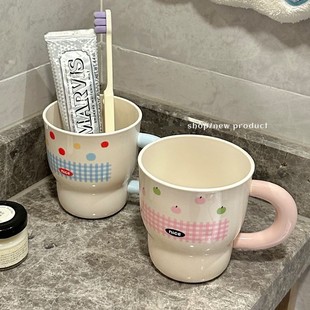 洗漱杯 高颜值牙杯情侣牙缸刷牙漱口杯子学生家用便携牙具2025新款