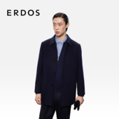 纯羊绒行政大衣25年秋冬新品 ERDOS 男装 翻领一手长挺括毛呢外套