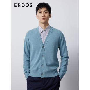秋冬V领直筒羊绒衫 羊绒开衫 商务休闲通勤百搭 男装 ERDOS