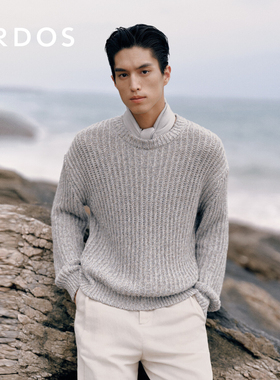ERDOS 轻羊绒针织春款男装精纺丝麻绒混纺商务休闲