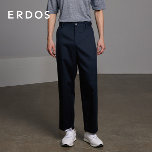 蓝色微弹直筒裤 ERDOS 男装 春款 商务休闲 棉麻混纺长裤