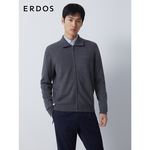 秋冬精纺双提厚款 ERDOS 羊绒混纺开衫 短外套 男装 拉链羊绒衫