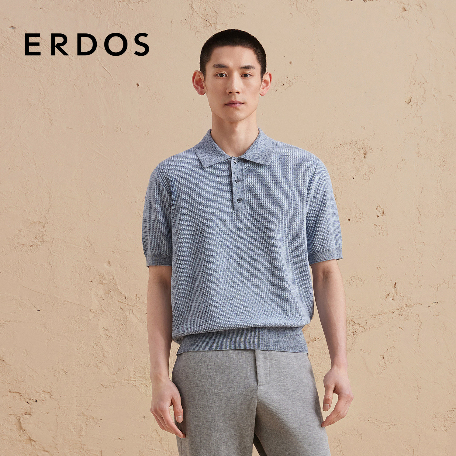 ERDOS 男装丝棉混纺POLO衫早秋段染文艺斑驳感轻薄短袖上衣,男装,Polo衫,淘宝优惠券,粉丝福利购,淘宝优惠卷