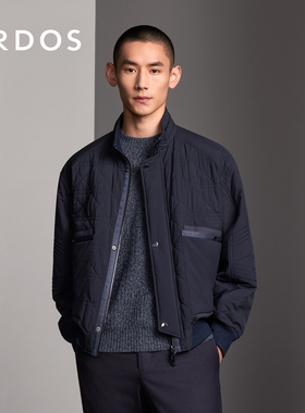 ERDOS 男装棉服春季款夏夜蓝色短款外套商务休闲大口袋设计