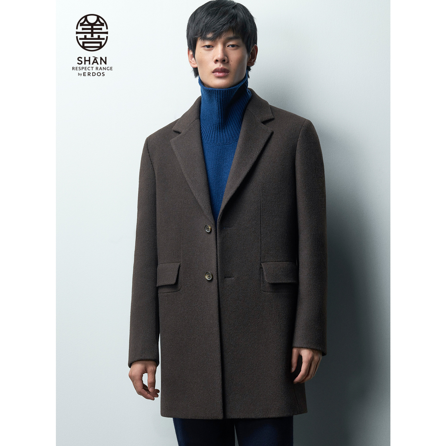 【善系列】ERDOS 男装牦牛绒羊绒大衣秋冬西装领中长厚外套