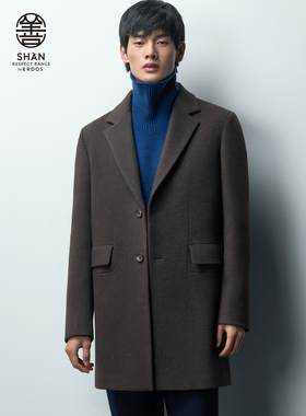 【善系列】ERDOS 男装牦牛绒羊绒大衣秋冬西装领中长厚外套