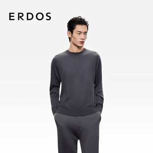 精纺 25年秋冬新品 ERDOS 丝毛绒圆领针织衫 虚提百搭套衫 男装