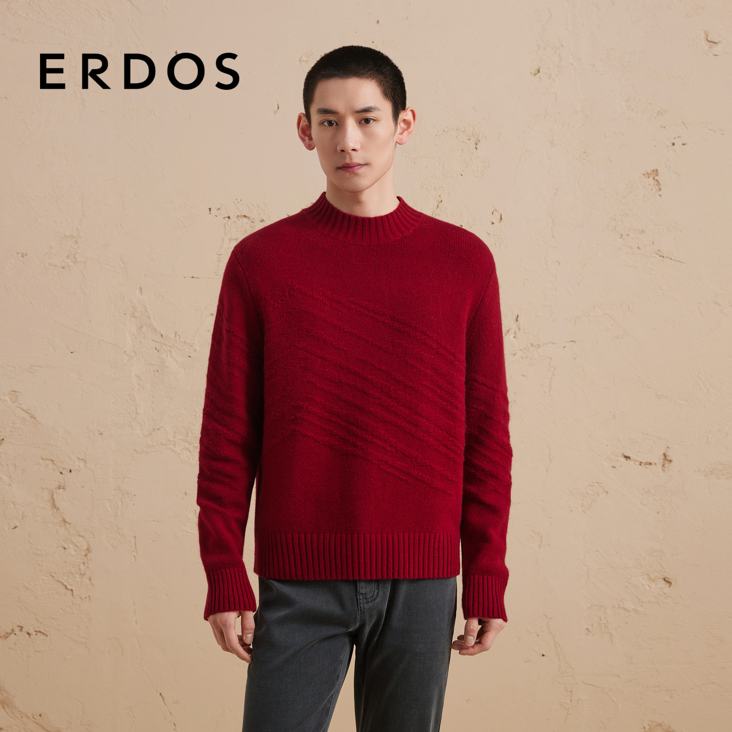 ERDOS男装羊毛羊绒混纺针织衫