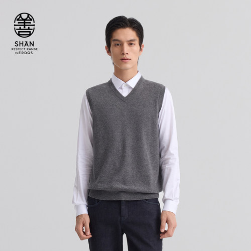 ERDOS男装V领纯羊绒背心