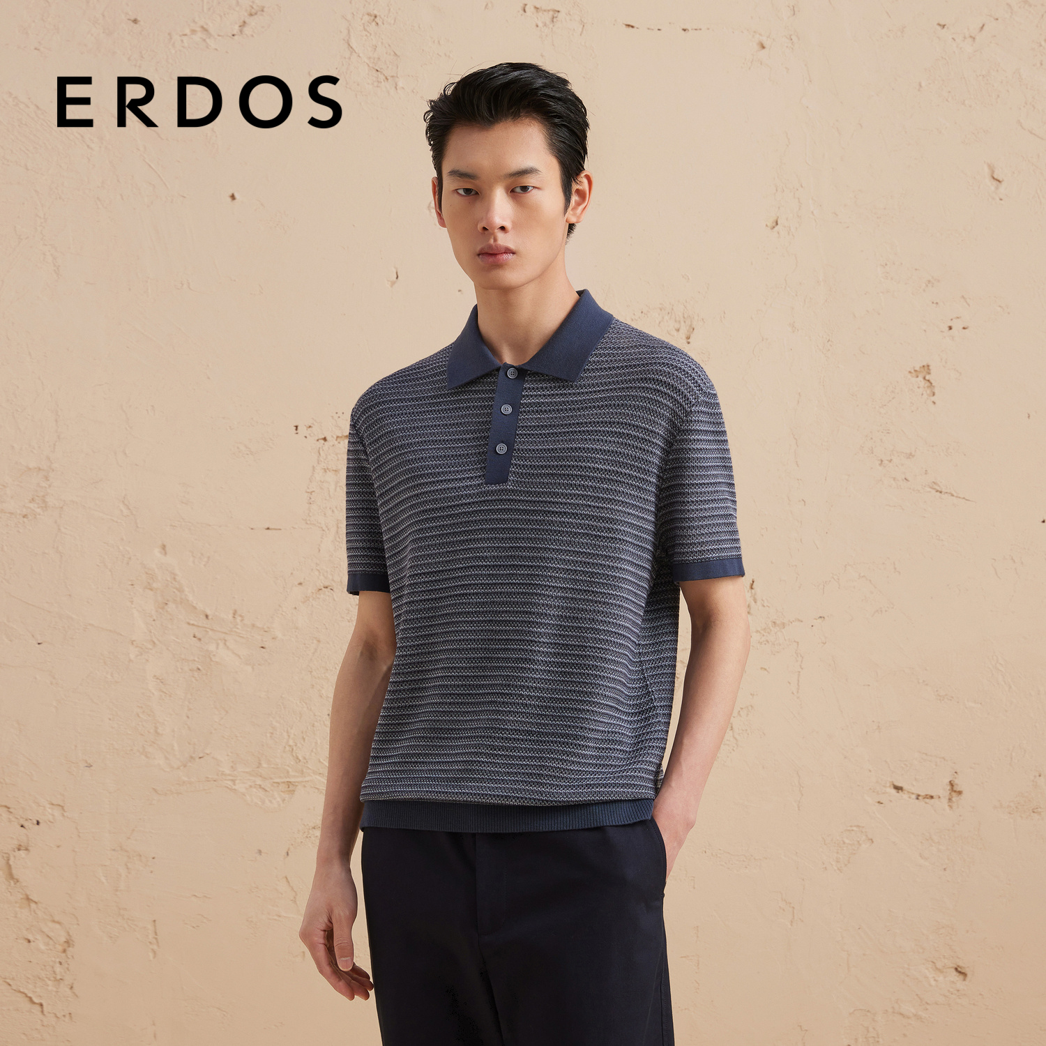 ERDOS男装棉毛混纺针织POLO