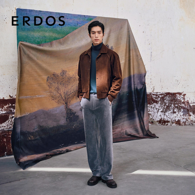 【秀场同系列】ERDOS 男装羊皮革皮衣棉服25年秋冬新品复古外套