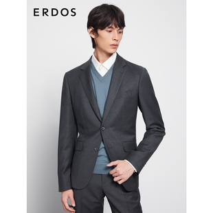 上衣外套单排扣商务修身 羊毛西服秋冬纯色西装 通勤简约 男装 ERDOS