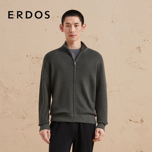 弹力保暖针织衫 ERDOS 秋精纺半高领双提厚款 羊绒开衫 男装