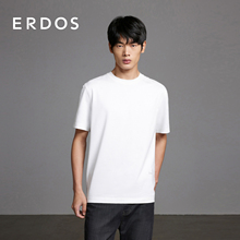 弹力短袖 ERDOS 男装 新款 薄款 上衣舒适透气百搭 纯棉白T恤24春季