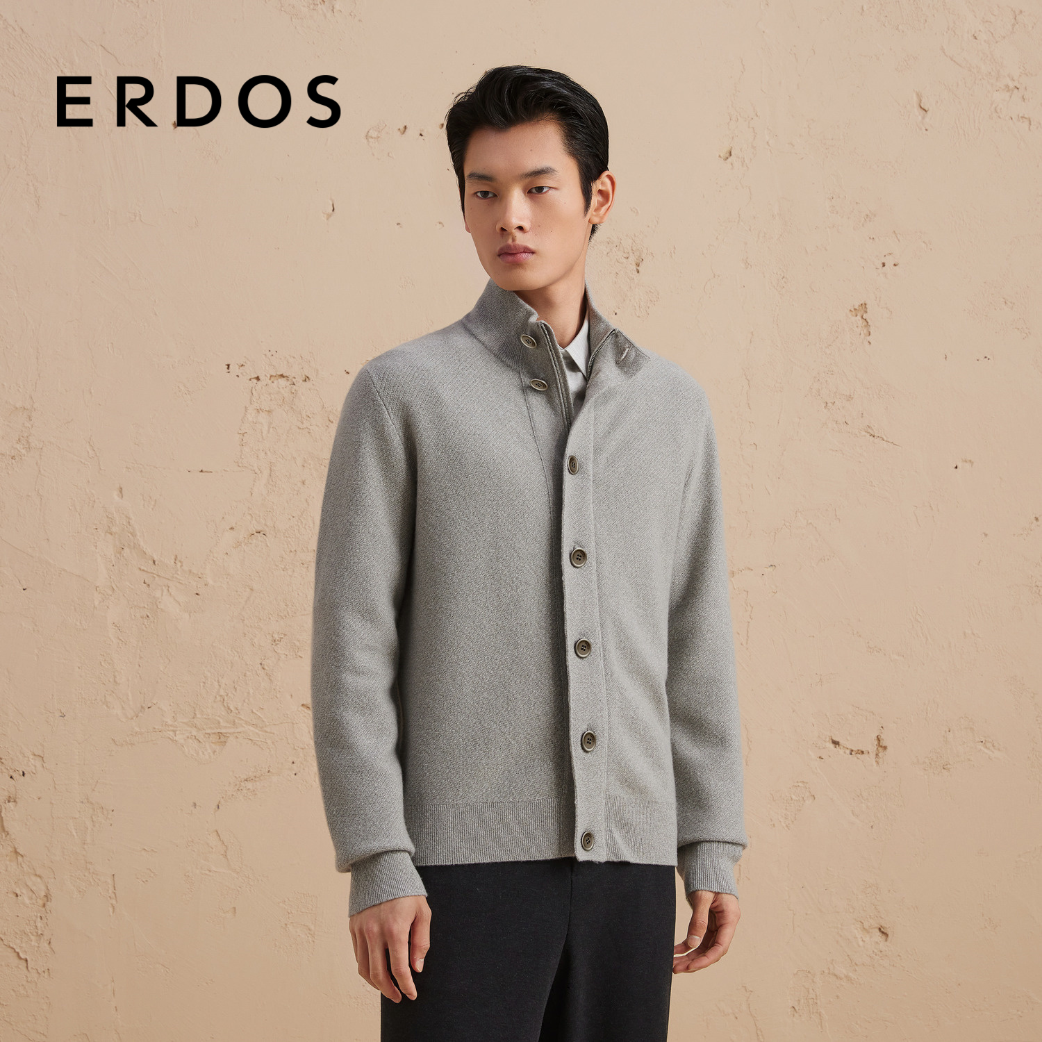 ERDOS男装半高领纯羊绒开衫