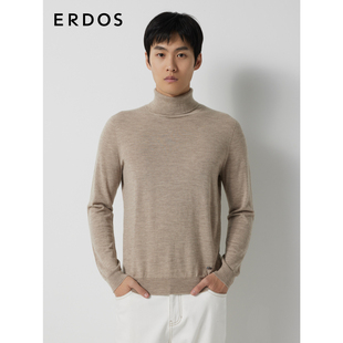 男装 纯色修身 羊绒衫 薄款 有弹力多色可选 秋冬精纺高领套衫 ERDOS