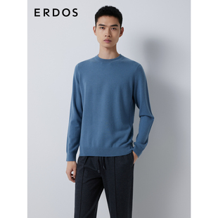 早秋纯色精纺圆领羊绒衫 羊绒针织衫 百搭必备 男装 ERDOS