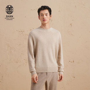 秋冬圆领纯色老钱风微落肩保暖舒适 羊绒衫 ERDOS 男装