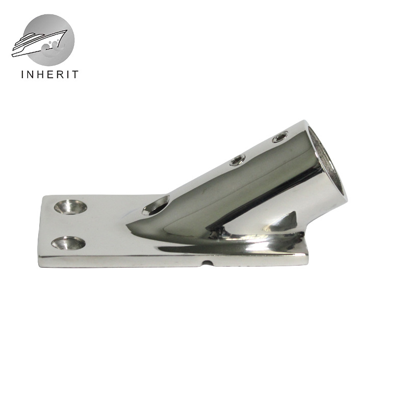 船舶游艇30度不锈钢长臂方底管座