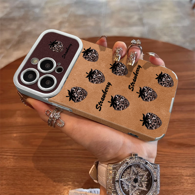 适用苹果17手机壳16个性15笑脸iPhone12promax镜头全包13硅胶11pro新款plus潮牌高级豹纹草莓男女防摔保护套