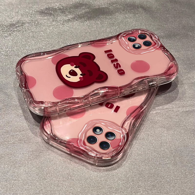 适用oppoa72手机壳草莓熊oppoa53硅胶防摔奶油纹卡通可爱女网红全包新款潮