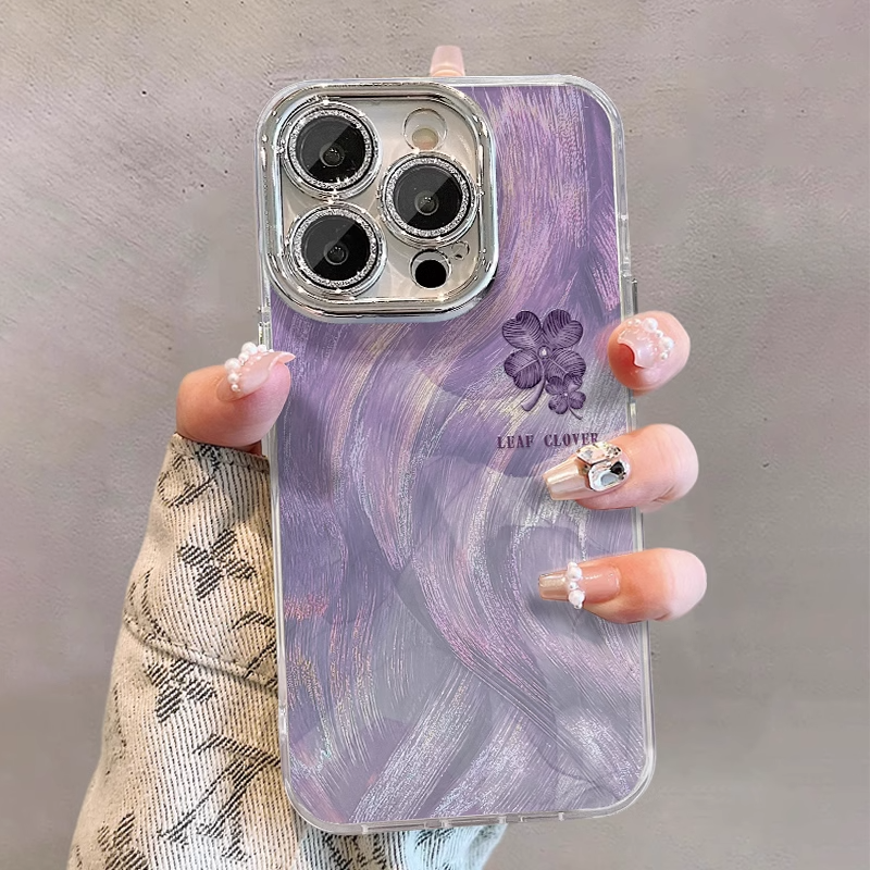 苹果系列渐变四叶草手机壳