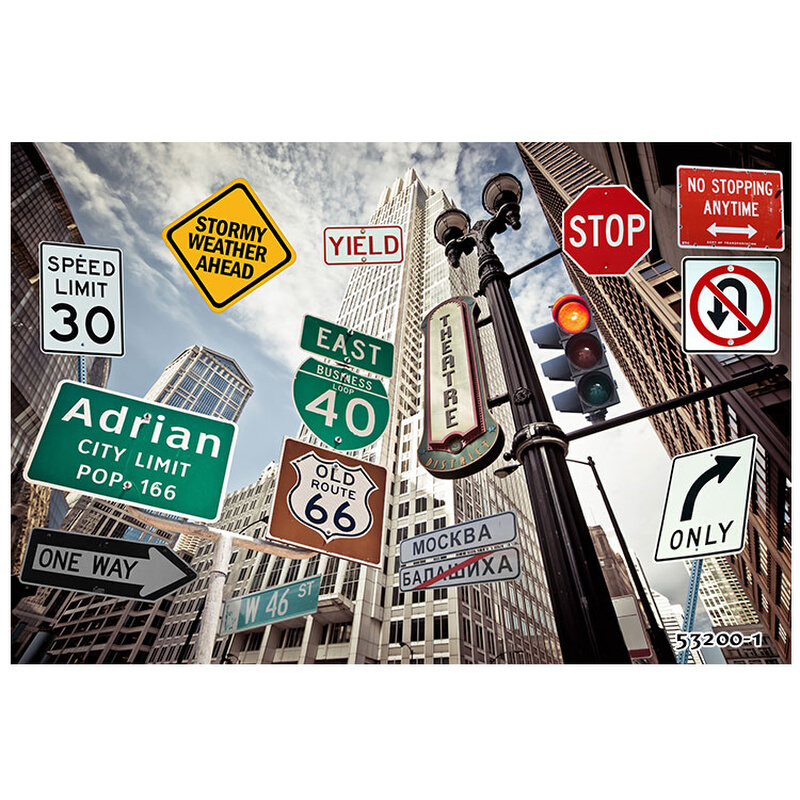 网红打卡路牌反光警示牌国外英文标识牌指路牌装饰牌拍照背景造景