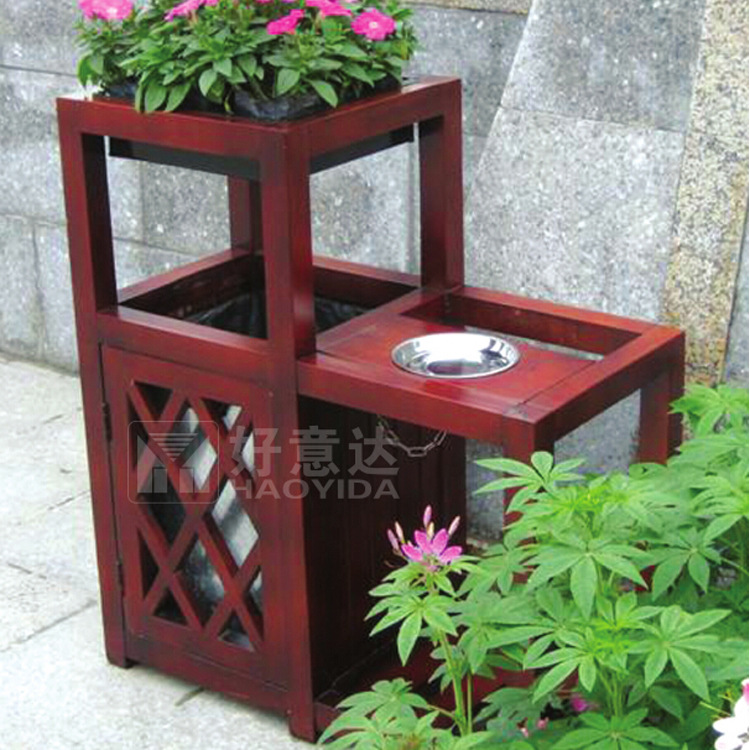 户外防腐木垃圾桶景区单桶垃圾箱室外小区学校环卫果皮箱防腐耐用